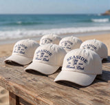 Custom Beach Club Hat, Embroidered Palm Tree Dad Cap, Coastal Aesthetic Baseball Hat, Personalized 2026 Summer Vacation Cruise Gift