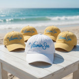 Ocean Wave Embroidered Hat, Summer Beach Baseball Cap, Tropical Island Vacation Gift