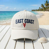 East Coast Lobster Embroidered Hat, Summer Beach Vacation Cap, Coastal Getaway Souvenir, Seafood Theme Holiday Accessory, Ocean Trip, Cap