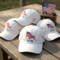 Custom Monogram 1776 Hat, Embroidered American Flag Cap, Personalized 4th of July Gift, America 2026 Patriotic White Baseball Hat, 1776 Cap