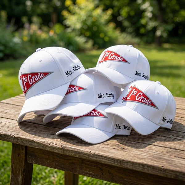 1st Grade Teacher Embroidered Hat - Cute Back to School Grade School Cap