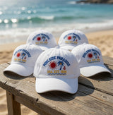 Custom Beach Hat, Custom Beach Vacation Cap, Embroidered Palm Tree Sunglasses Hat, Personalized Summer Pool Party Gift