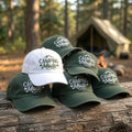 Custom Camping Mode Hat, Embroidered Mountain Dad Hat, Personalized Nature Lover Gift, Vintage Washed Hiking Baseball Cap, Camp Trip