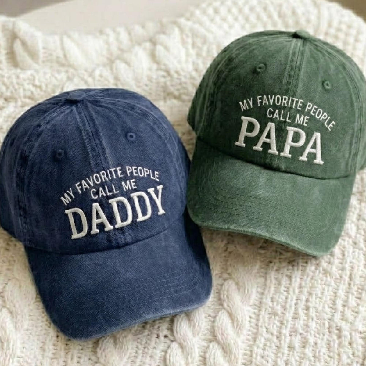 Personalized Papa Embroidered Dad Hat, Custom Cotton Baseball Cap, Father's Day Gift