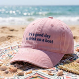 Custom Boat Drink Hat Funny Party Cap Personalized Beach Vacation Gift Embroidered Washed Pink Denim Cotton Matching Group Dad Hat