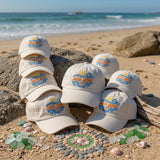 Custom Sea You Hat Funny Beach Pun Cap Personalized Summer Gift Embroidered White Cotton Wave Sun Matching Girls Trip Group Vintage Dad Hat