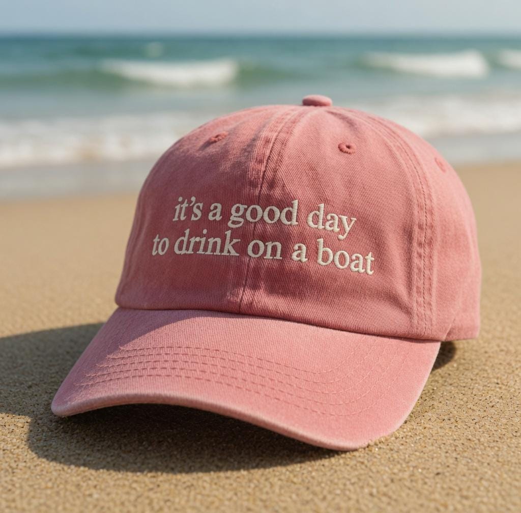 Custom Boat Drink Hat Funny Party Cap Personalized Beach Vacation Gift Embroidered Washed Matching Group Bachelorette Girl Dad Hat