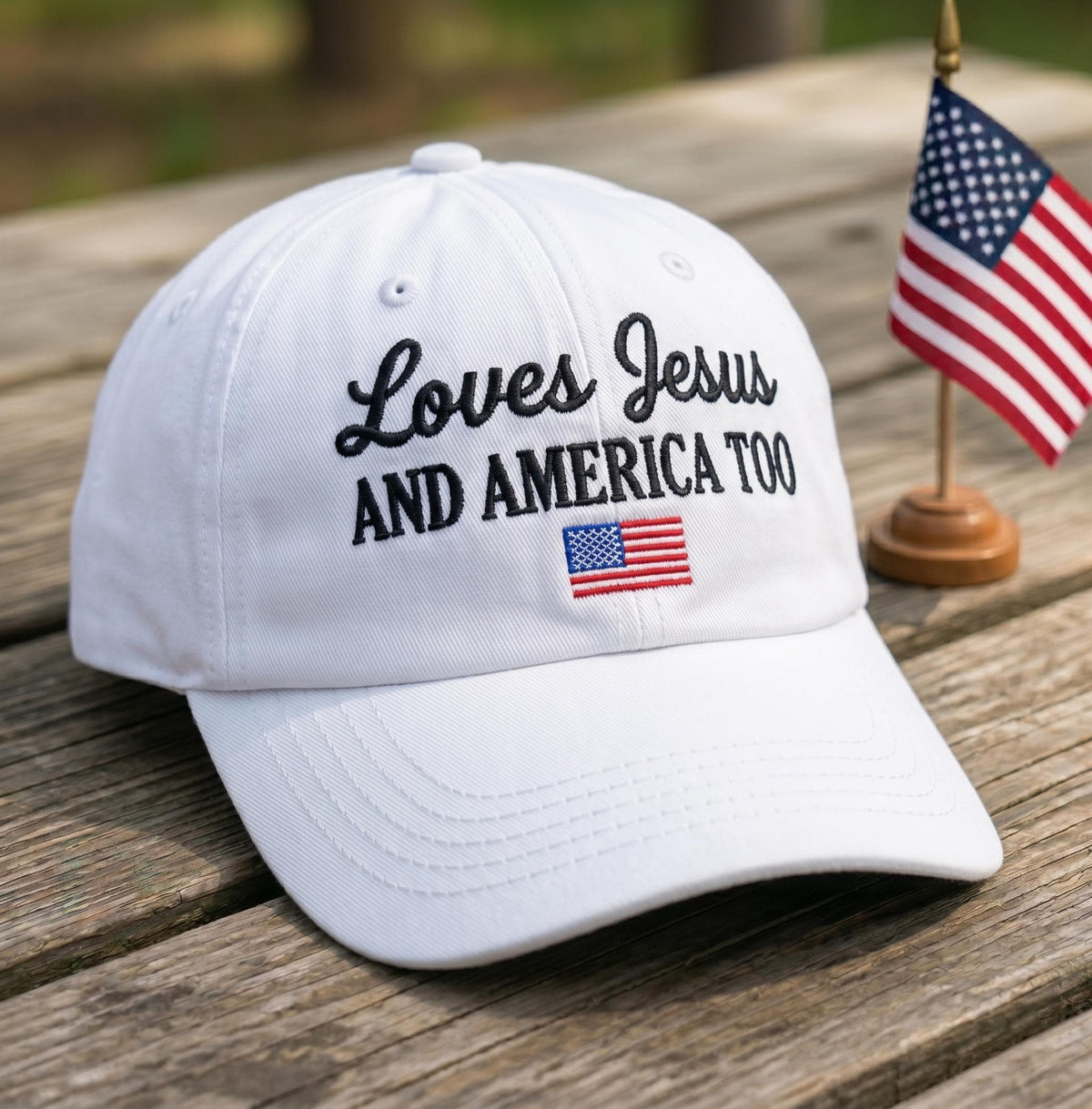 Christian Patriotic Embroidered Hat, Jesus and American Flag Baseball Cap, Faith Gift