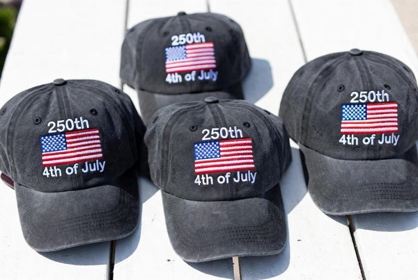 America 250th Anniversary Embroidered Baseball Cap - Patriotic Semiquincentennial Cotton Dad Hat