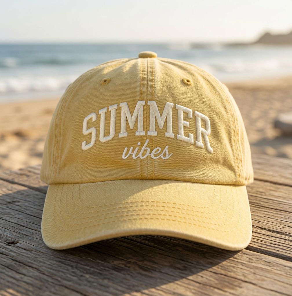 Custom Beach Hat, Personalized Summer Vibes Dad Cap, Embroidered Sunshine Sun Hat, Salty But Cute Washed Cotton Hat, Girls Trip Ocean Gift