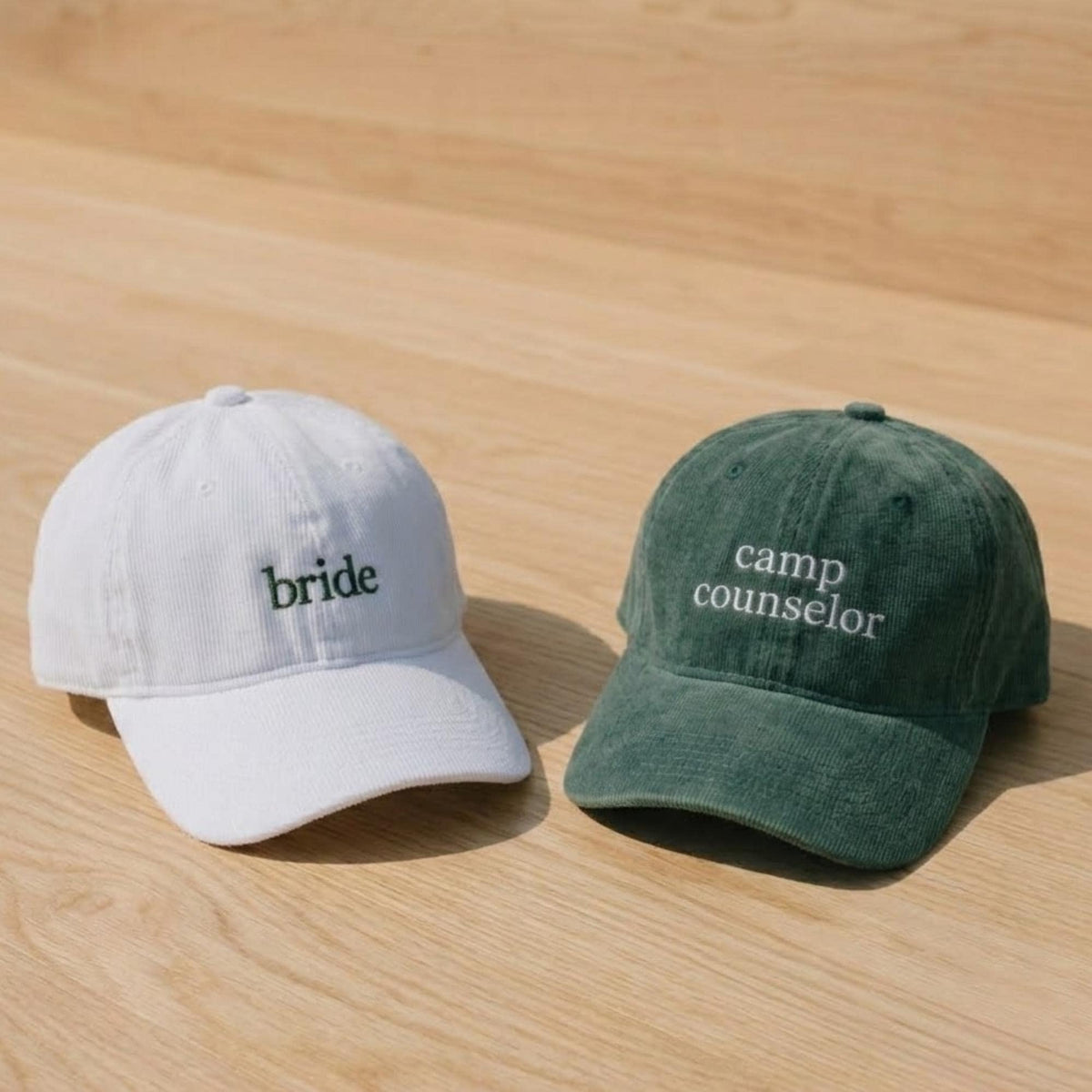 Custom Camp Bachelorette Embroidered Baseball Cap - Happy Camper Bridal Party Cotton Dad Hat