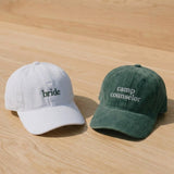 Custom Camp Bachelorette Embroidered Baseball Cap - Happy Camper Bridal Party Cotton Dad Hat