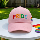 Custom Rainbow Embroidered Hat, Colorful Pride Baseball Cap, Equality Gift