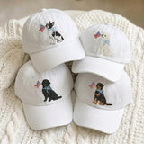 Custom Dog Embroidered Hat, American Flag Patriotic Pet Lover Baseball Cap