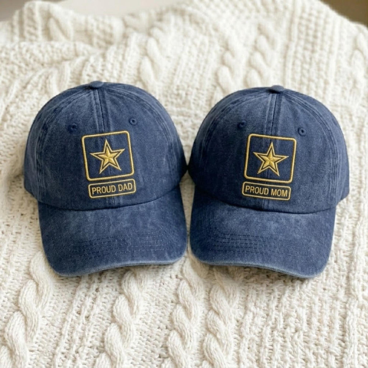 Custom Embroidered Army Family Washed Cotton Cap, Personalized Dad Military Hat