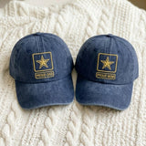 Custom Embroidered Army Family Washed Cotton Cap, Personalized Dad Military Hat