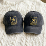 Custom Embroidered Army Family Washed Cotton Cap, Personalized Dad Military Hat