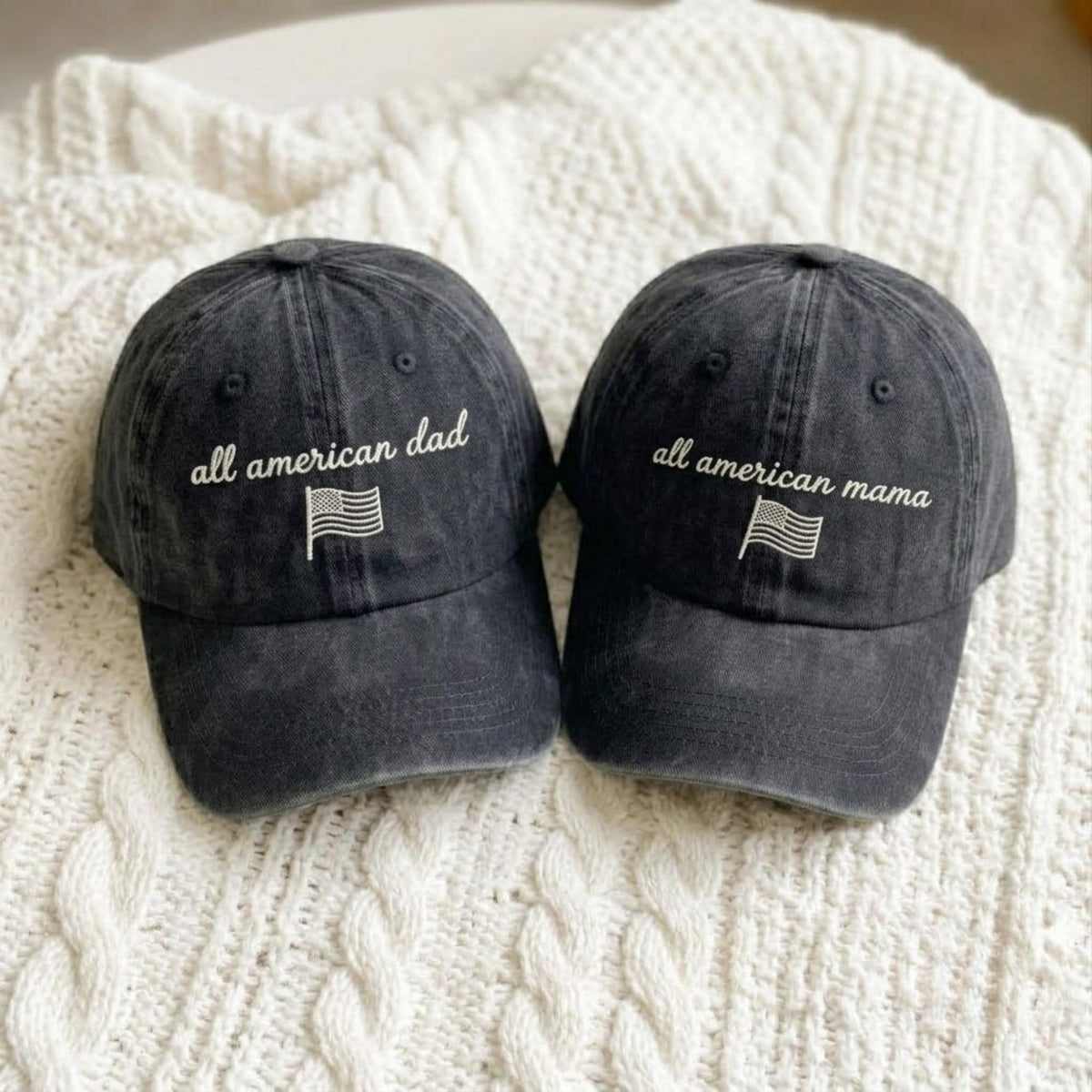 Personalized American Flag Embroidered Hat, Custom Patriotic Cotton Baseball Cap, July 4th Gift