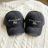 Personalized American Flag Embroidered Hat, Custom Patriotic Cotton Baseball Cap, July 4th Gift