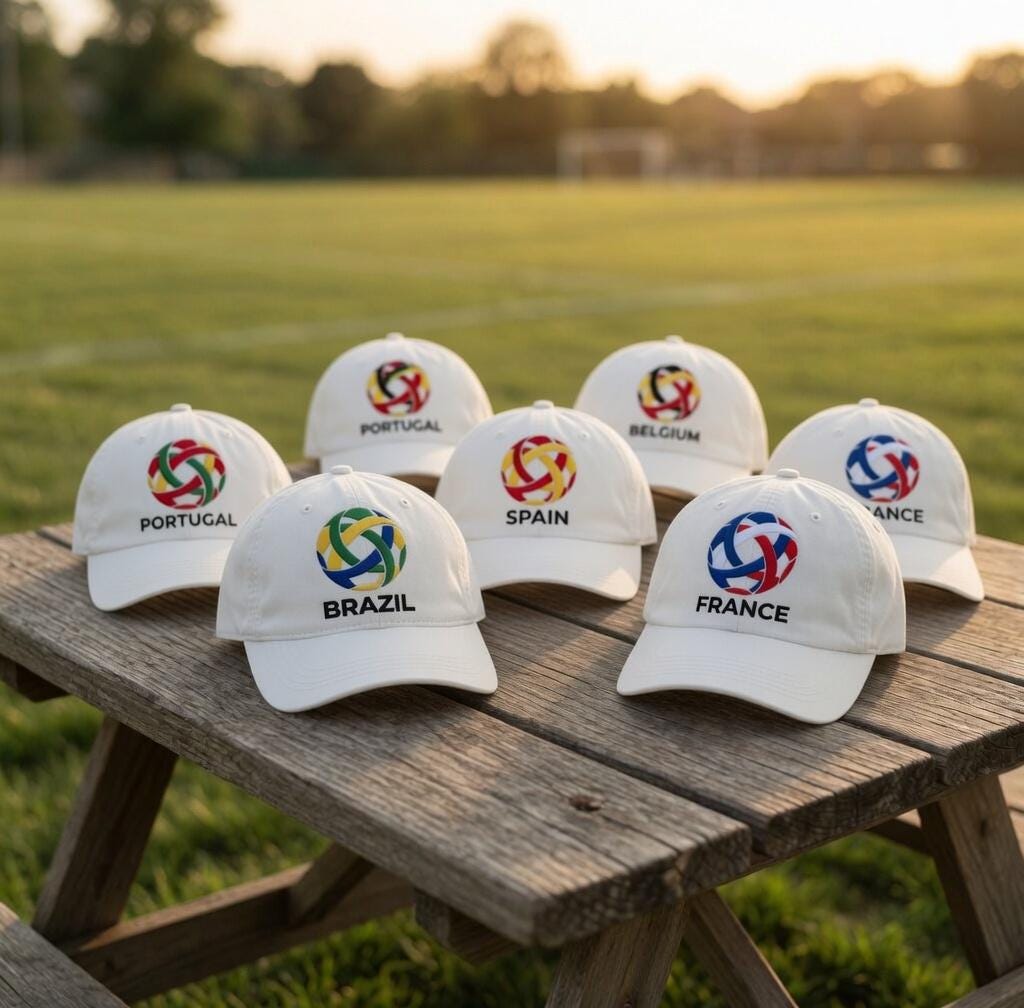 Custom Soccer Country Hat Embroidered Brazil Portugal Spain Cap Personalized Football Fan Gift Blockecore Style Retro Soccer Team Dad Hat