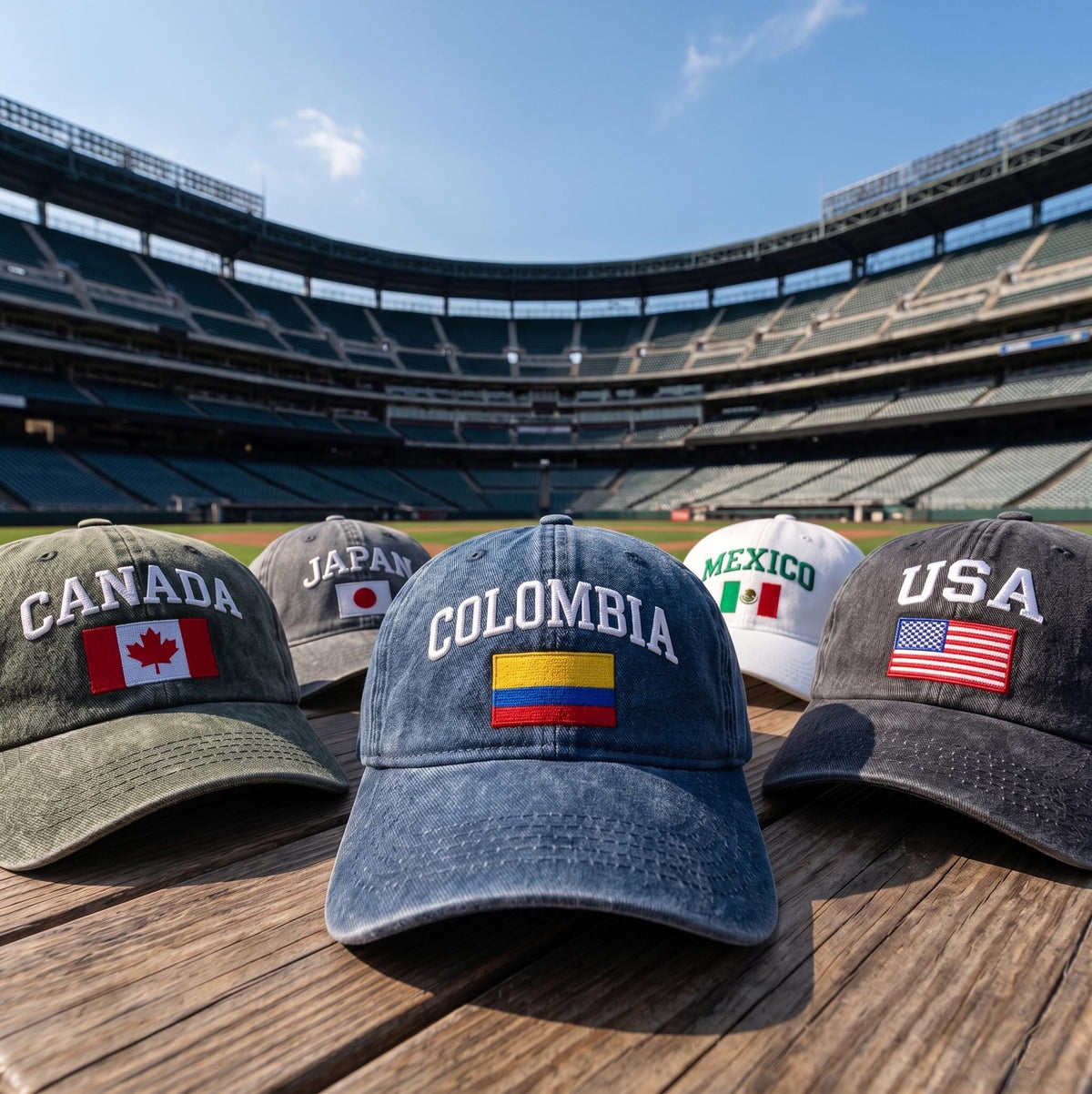 Custom Country Flag Hat Embroidered USA Canada Japan Cap Personalized Colombia Mexico Travel Gift Washed Cotton Retro Country Pride Dad Hat