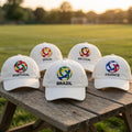 Custom Soccer Country Hat Embroidered Brazil Portugal Spain Cap Personalized Football Fan Gift Blockecore Style Retro Soccer Team Dad Hat