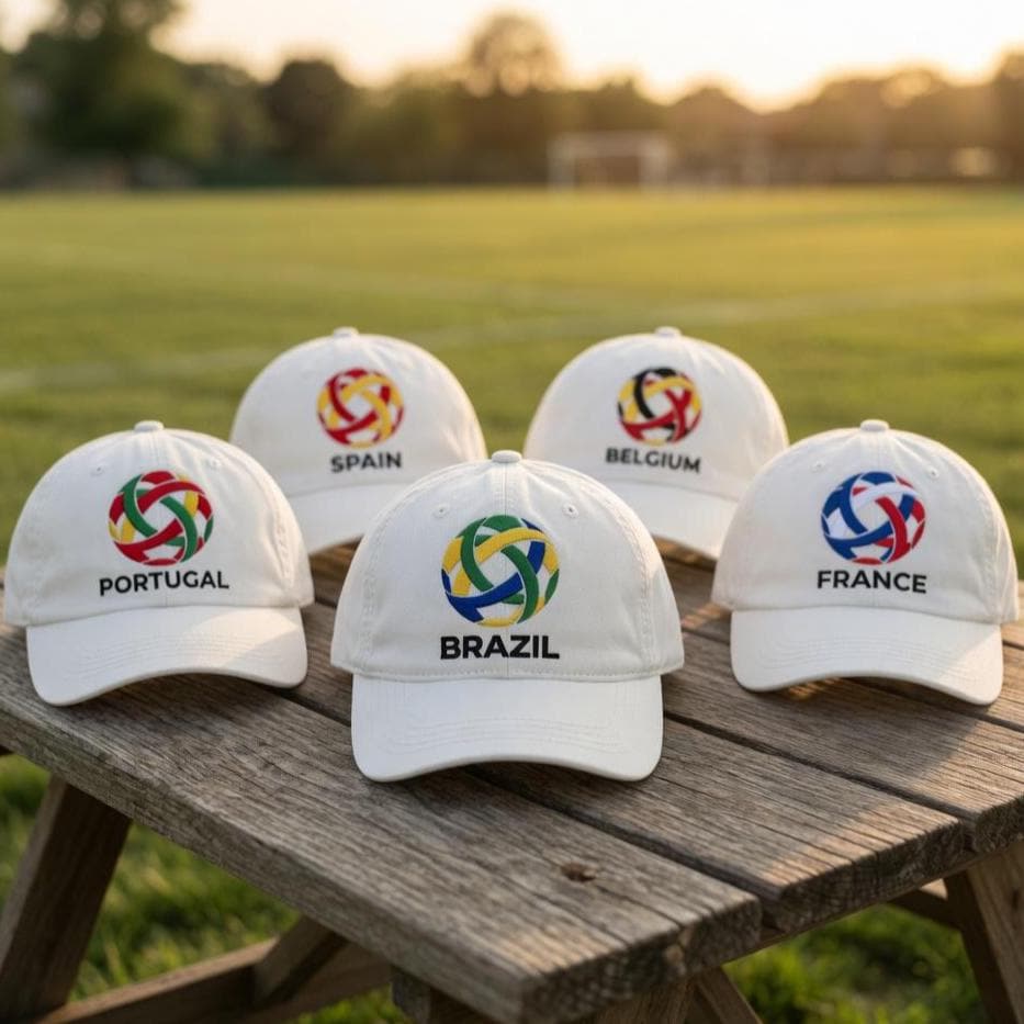 Custom Soccer Country Hat Embroidered Brazil Portugal Spain Cap Personalized Football Fan Gift Blockecore Style Retro Soccer Team Dad Hat