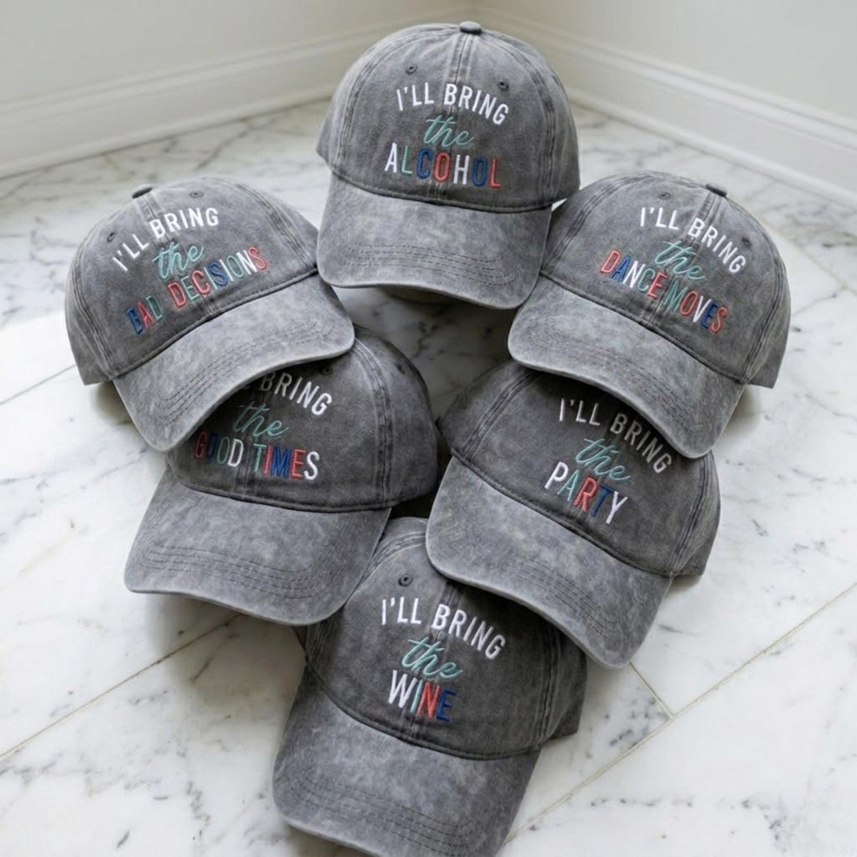 Funny Bachelorette Party Embroidered Hat, Matching Girls Trip Baseball Cap, Bridal Squad Gift