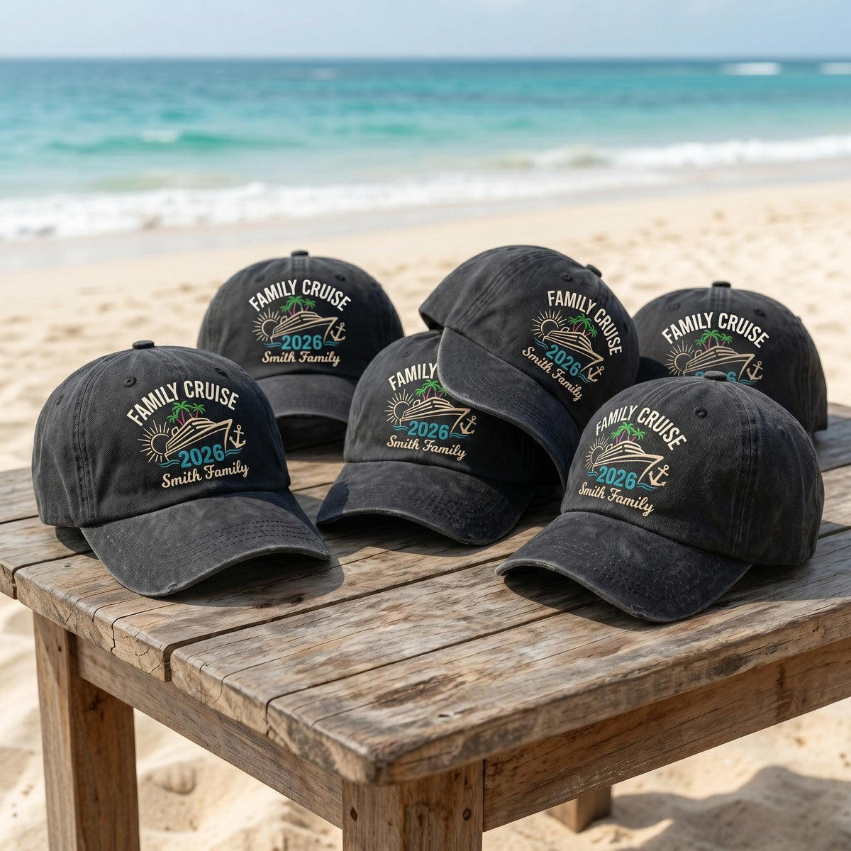 Custom Family Cruise 2026 Hat, Personalized Last Name Cruise Dad Cap, Embroidered Washed Cotton Hat, Matching Family Vacation Gift