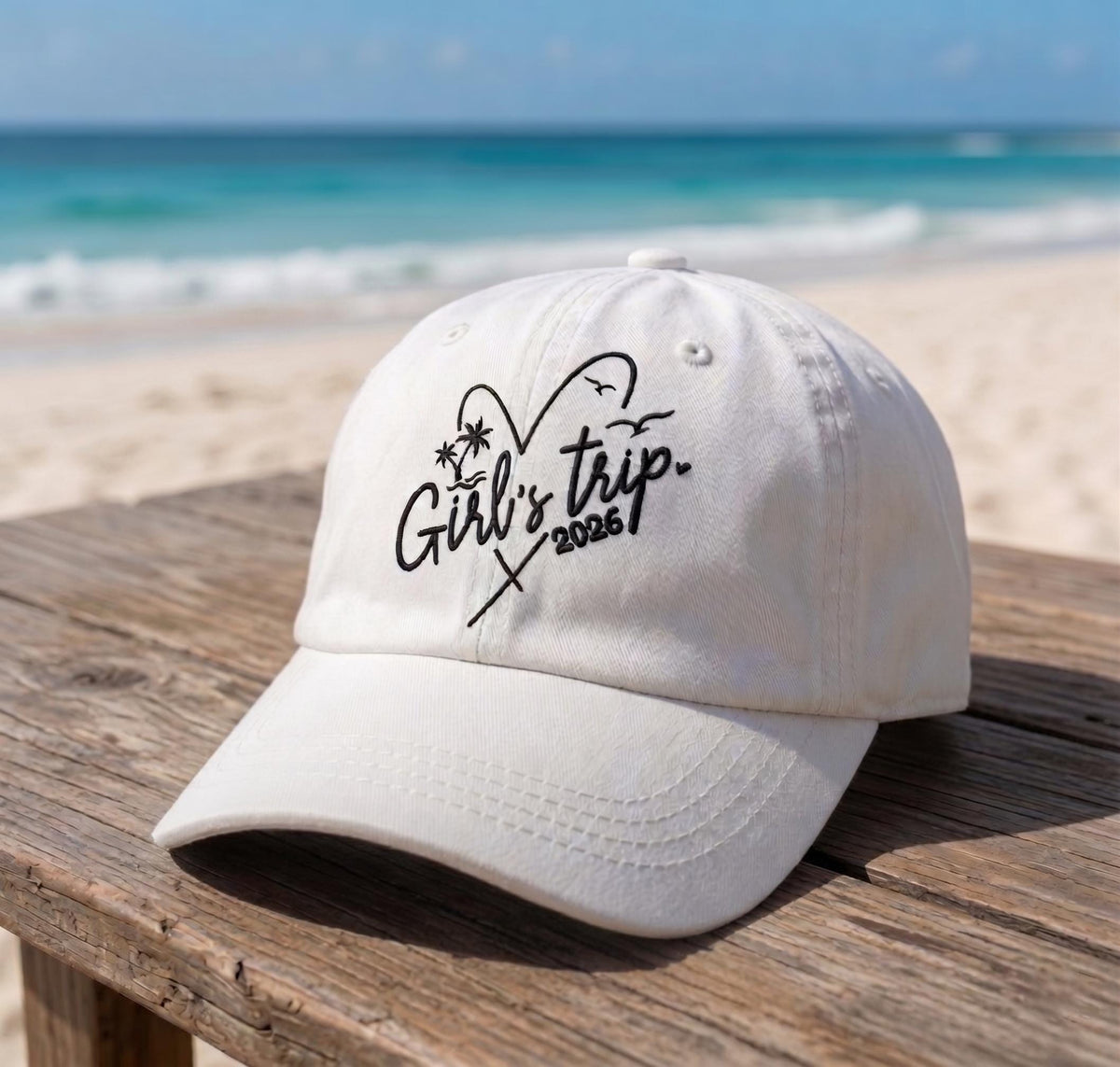 Custom Girls Trip 2026 Hat, Personalized Beach Vacation Dad Cap, Embroidered Washed Cotton Hat, Matching Bachelorette Party Favor Gift