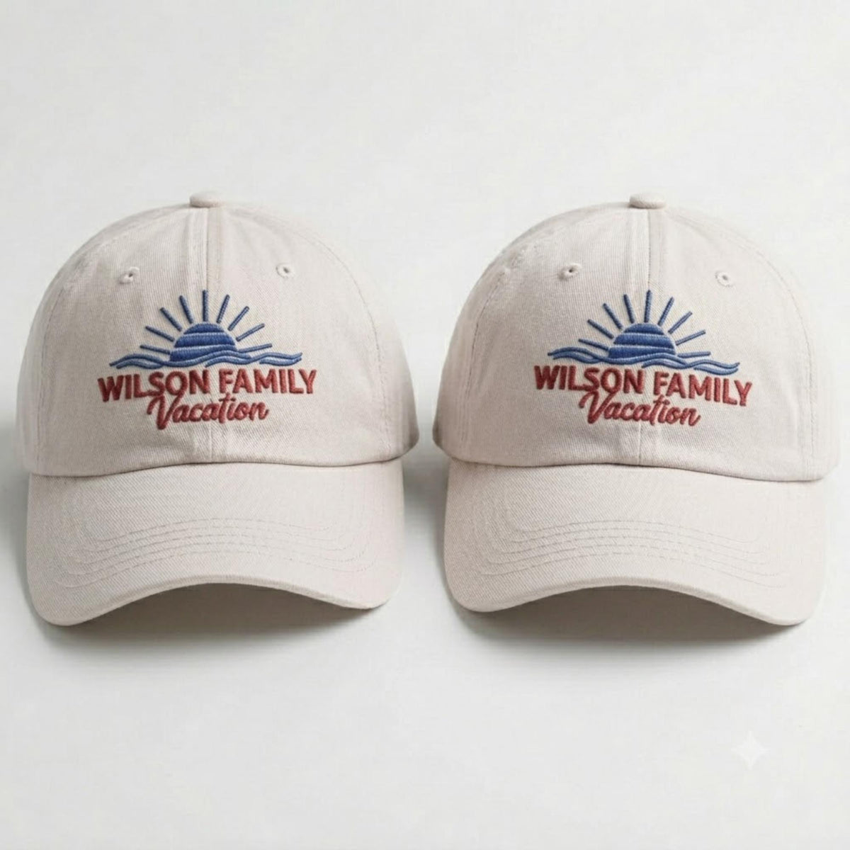 Custom Family Beach Vacation Embroidered Hat, Personalized Cotton Baseball Cap, Matching Trip Gift