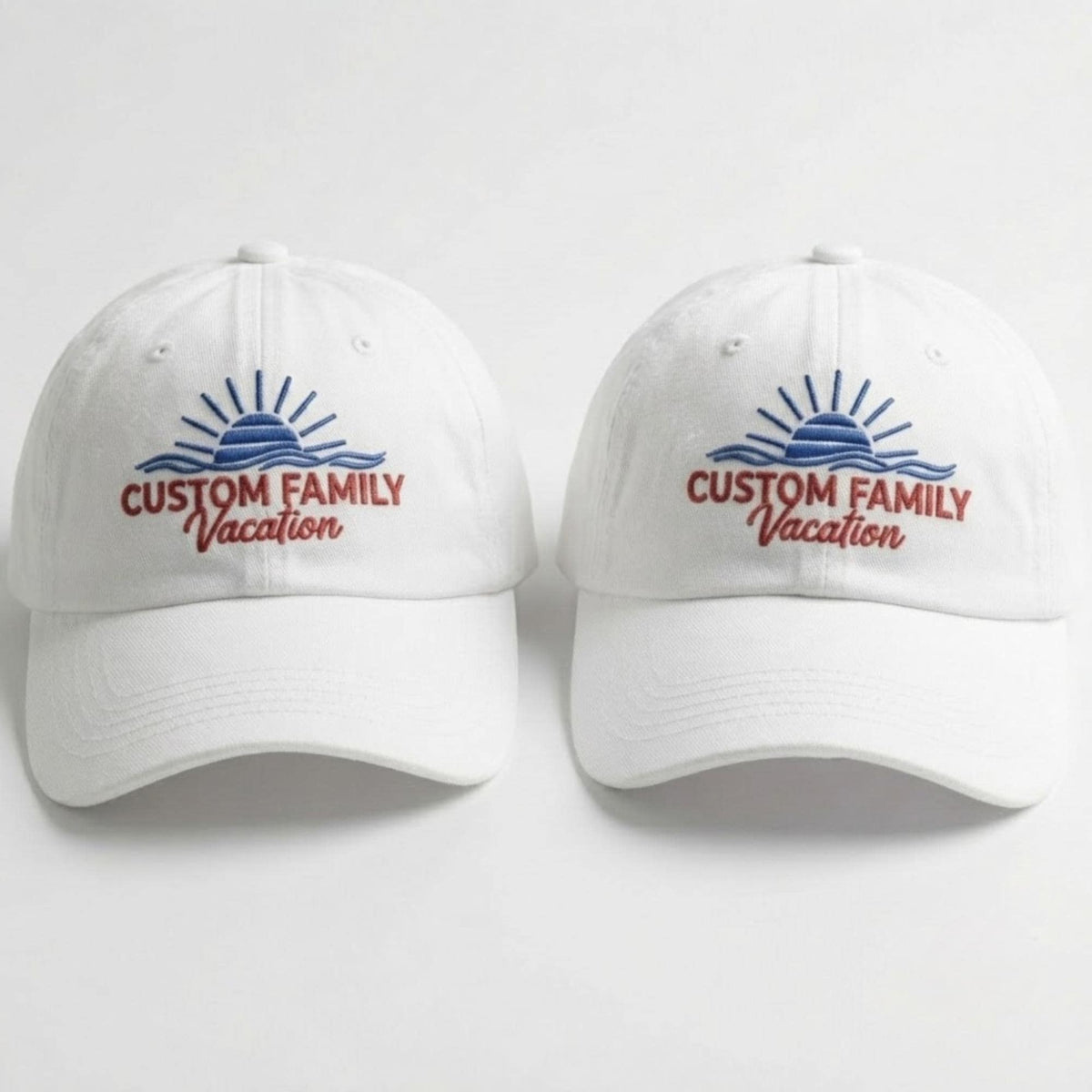 Custom Family Beach Vacation Embroidered Hat, Personalized Cotton Baseball Cap, Matching Trip Gift
