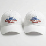 Custom Family Beach Vacation Embroidered Hat, Personalized Cotton Baseball Cap, Matching Trip Gift