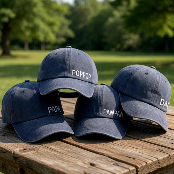 Custom Minimalist Side Dad Embroidered Hat - Subtle Papa & Pop Pop Cap