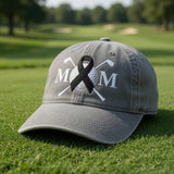 Custom Cancer Awareness Golf Hat, Embroidered Pink Ribbon Dad Cap, Golfing Mom Gift, Retro Sports Charity Event Hat, Breast Cancer Cap