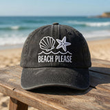 Custom Beach Please Hat Embroidered Seashell Starfish Cap Personalized Summer Beach Caps Funny Bachelorette Party Favors Gifts for Group