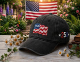 Custom American Flag Embroidered Cap, Patriotic Baseball Hat, July 4th Gift
