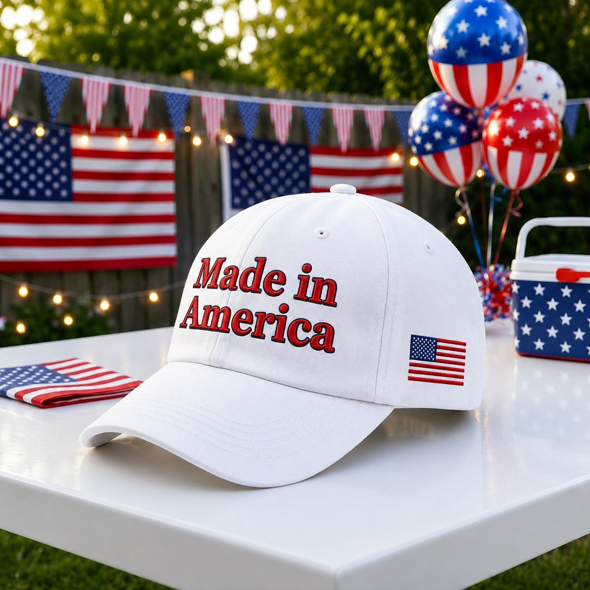 Personalized American Patriotic Embroidered Hat, USA Flag Patch Baseball Cap