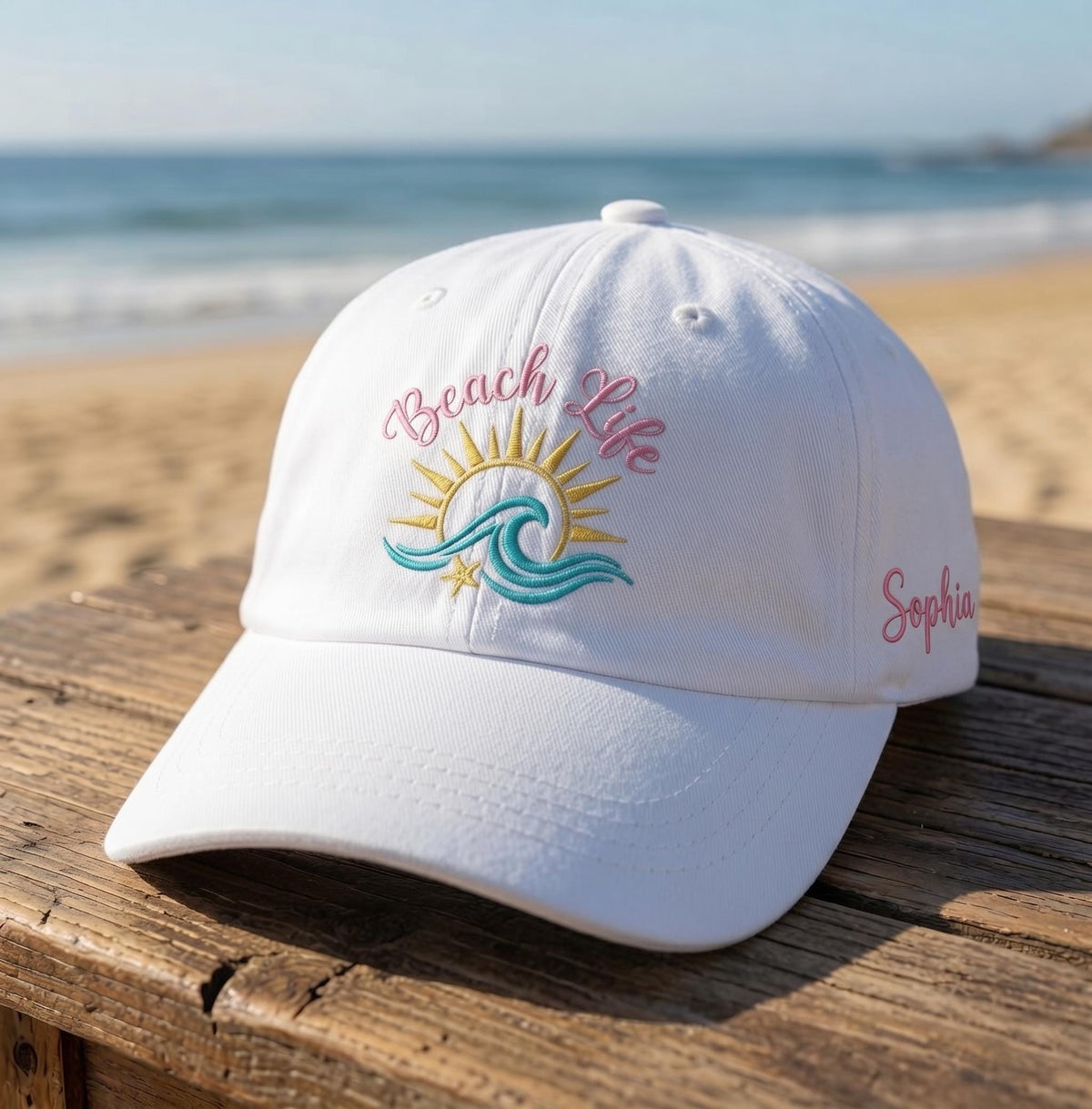 Custom Beach Life Hat | Embroidered Matching Family Vacation Baseball Cap Men Women | Cute Bachelorette Party Gift Summer Trip Cap