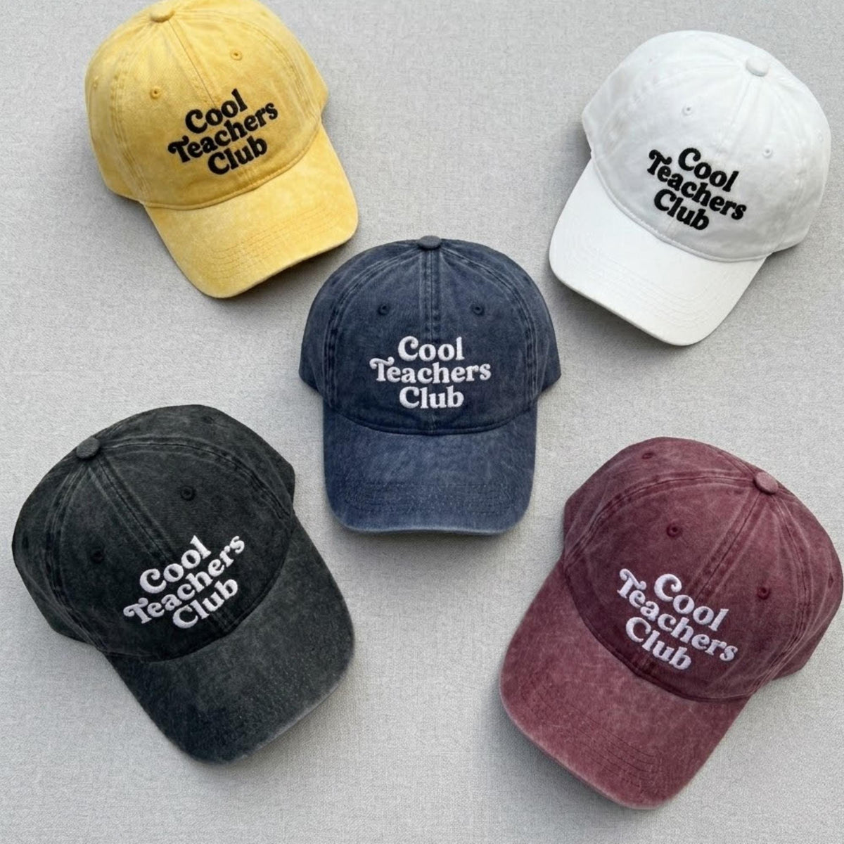 Cool Teachers Club Hat, Retro Embroidered Baseball Cap for Teacher Gift, Vintage Washed Cotton Faculty Dad Hat, Teacher Appreciation Caps