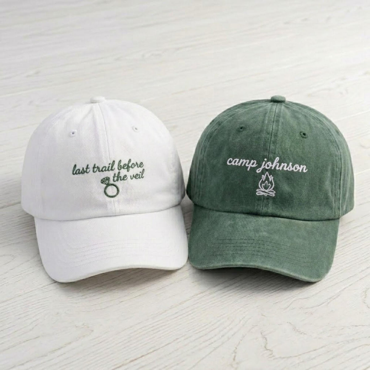 Personalized Mountain Bride Embroidered Hat, Custom Camp Bachelorette Baseball Cap, Girls Weekend Gift