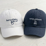 Personalized Mountain Bride Embroidered Hat, Custom Camp Bachelorette Baseball Cap, Girls Weekend Gift