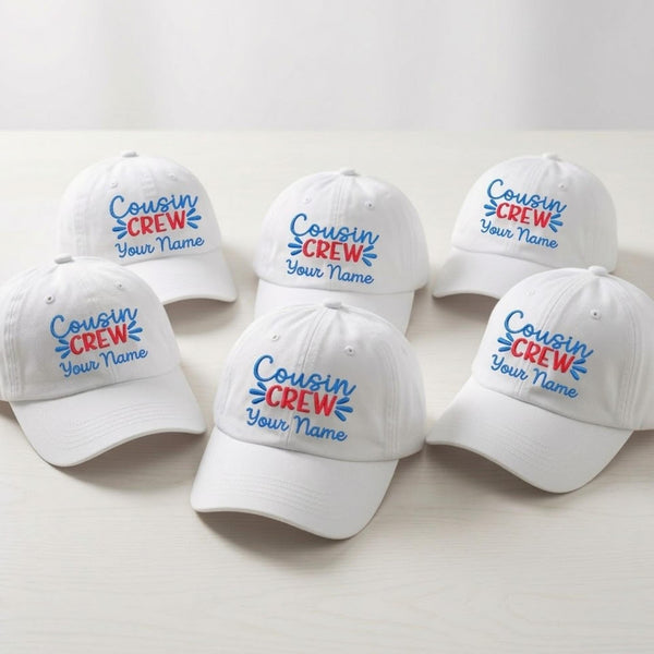 Custom Cousin Embroidered Hat, Personalized Matching Family Cotton Baseball Cap