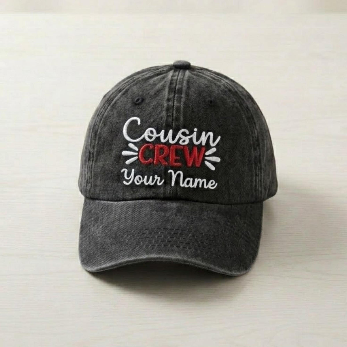Custom Cousin Embroidered Hat, Personalized Matching Family Cotton Baseball Cap