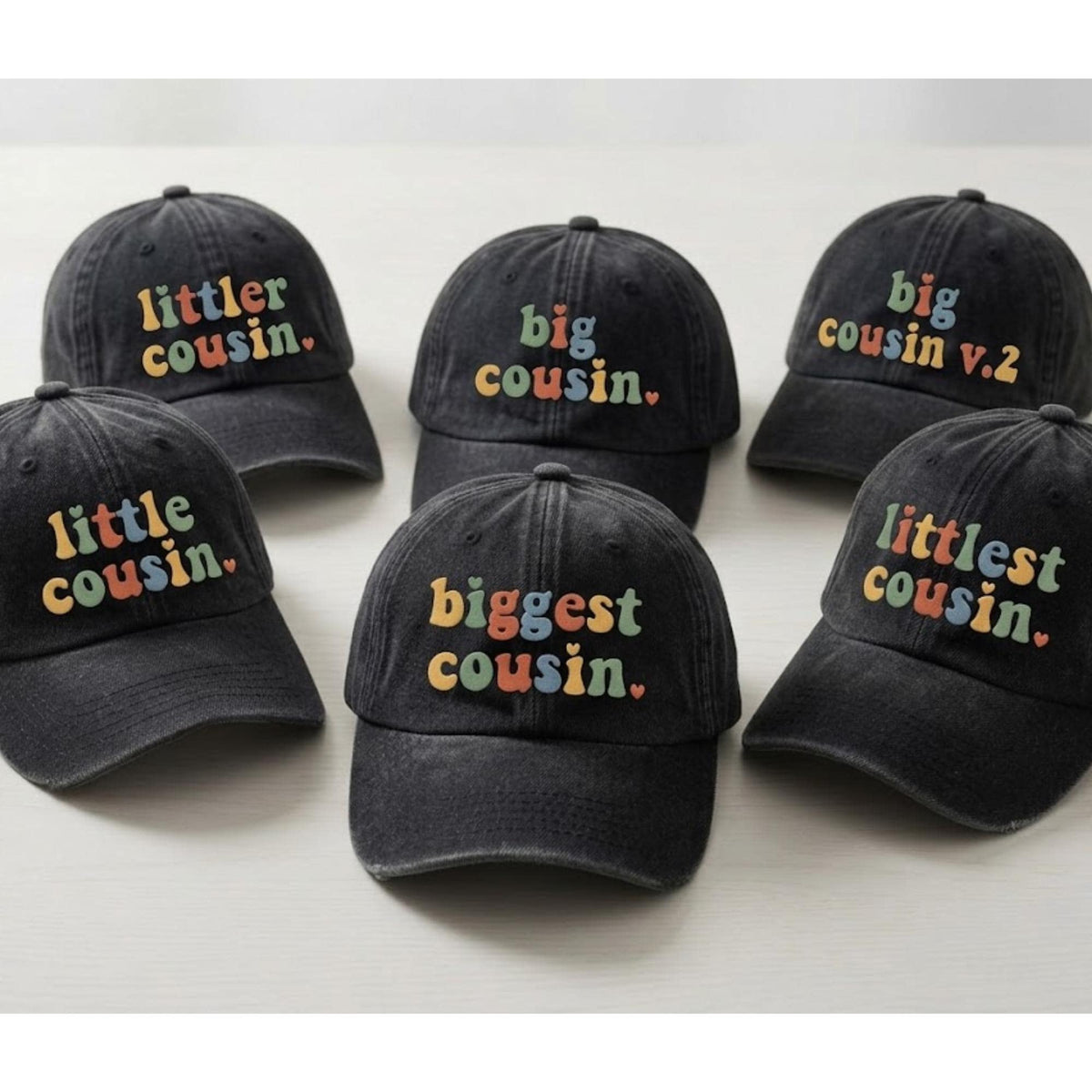 Custom Family Group Embroidered Hat, Vintage Washed Cotton Baseball Cap, Reunion Gift