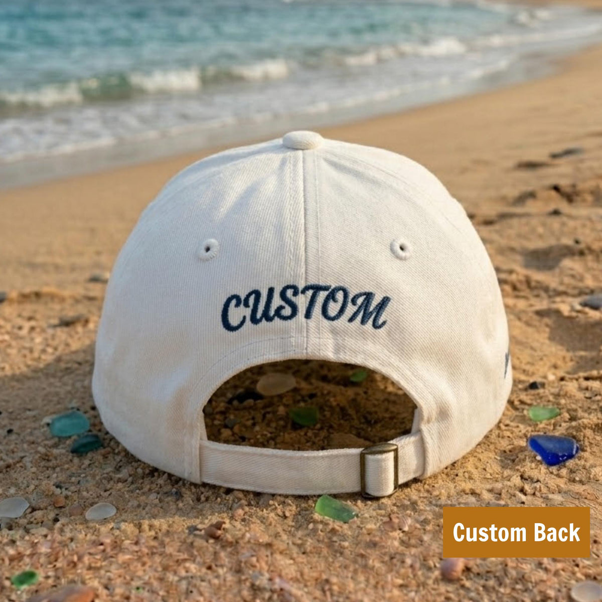 Custom Anchor Embroidered Hat, Nautical Washed Cotton Baseball Cap, Beach Vacation Gift