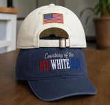 Red White and Blue Embroidered Hat, American Flag Patch Baseball Cap