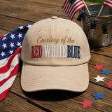 Red White and Blue Embroidered Hat, American Flag Patch Baseball Cap