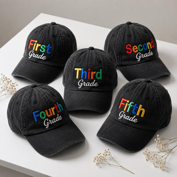 Custom Grade Level Teacher Hat, Personalized Elementary School Baseball Cap