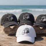 Custom Initial Beach Dad Hat | Personalized Monogram Baseball Cap | Embroidered Beach Chair Hat | Summer Vacation Gift For Men Women